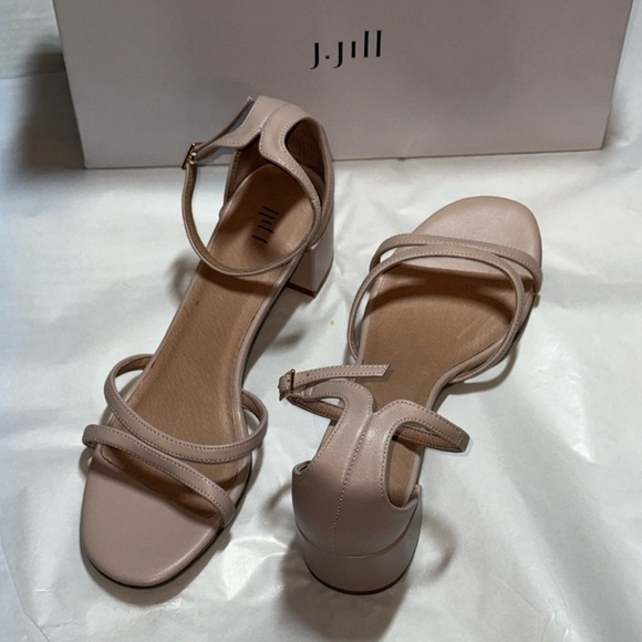 J. Jill Schu226261 Chablis ankle strap leather block heel sandals Sz 8.5 new - Picture 1 of 8